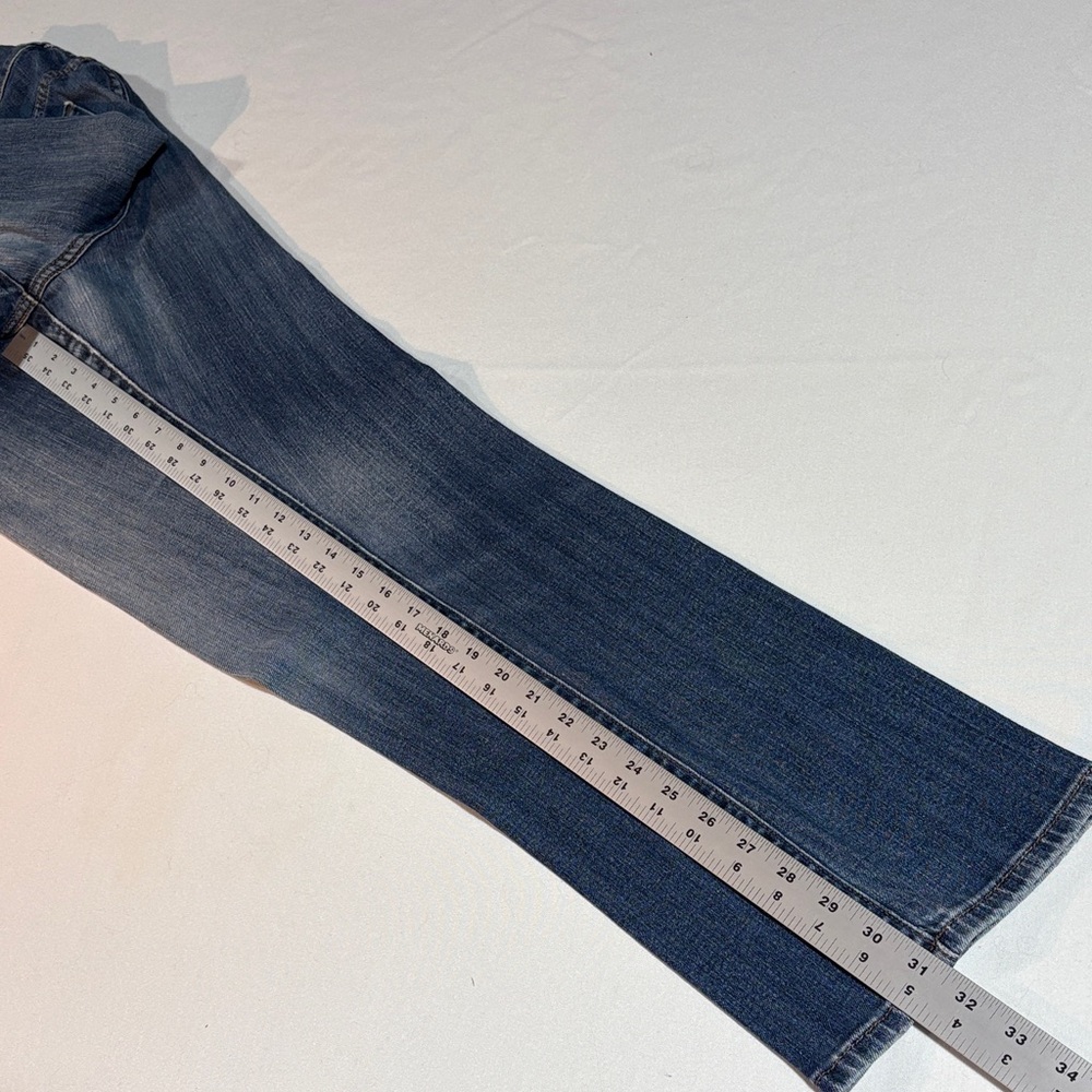 JCPenney Women's Slim Straight Leg Stretch Blue Jeans 32/14 - Picture 4 of 16